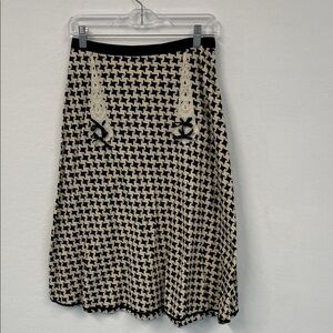 Anthropologie Black and Cream A-Line Skirt